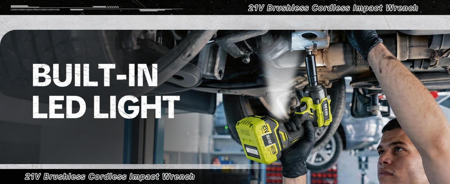【FathersDayGift】SEESE 3 in 1 Cordless Impact Wrench 590 FT-LBS(800N.m) 3200IPM 1/2 Impact Gun High Torque Electric Impact Driver Cordless Impact Wrench with 21V 2 x4.0Ah Battery ,LED Light,9 Sockets,8 Drills,6 Screws & Case for Home Car Tire Lug Nut fathe