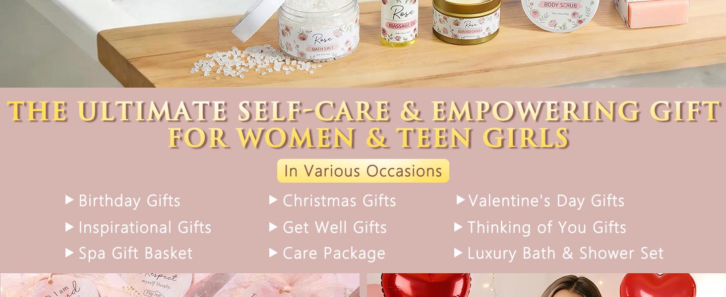 MAYICIVO mothersdaygift for Women &ndash; Birthday Gift Basket for Teen Girls, Filled with Trendy Items & Fun Empowering Challenge Tasks, Perfect Self-Care Spa Set for Mom, Wife, Daughter, Niece, or Sister