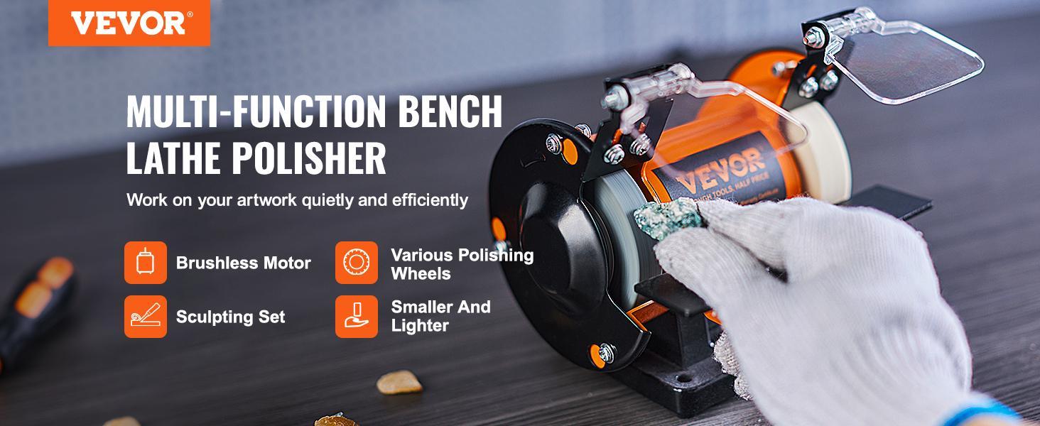 【DealsForYouDays】VEVOR Bench Polisher & Buffing Machine for Metal/Jewelry/Wood - With Wool & Abrasive Wheels, 100 Tools, 3590RPM 【DealsForYouDays】VEVOR Bench Polisher & Buffing Machine for Metal/Jewelry/Wood - With Wool & Abrasive Wheels, 100 Tools, 3590RPM