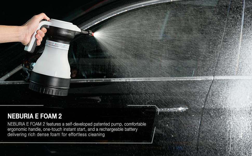 NEBURIA Gen 2 Electric Foam Sprayer – Rechargeable High Pressure Foam Cannon for Car Wash & Home Cleaning | Portable Cordless, Smart Pressure Control
