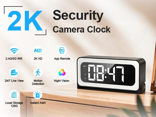 Smart Digital Clock Camera with Dual Band WiFi (5GHz & 2.4GHz) | Home Security & Real-Time Monitoring System Smart Digital Clock Camera with Dual Band WiFi (5GHz & 2.4GHz) | Home Security & Real-Time Monitoring System