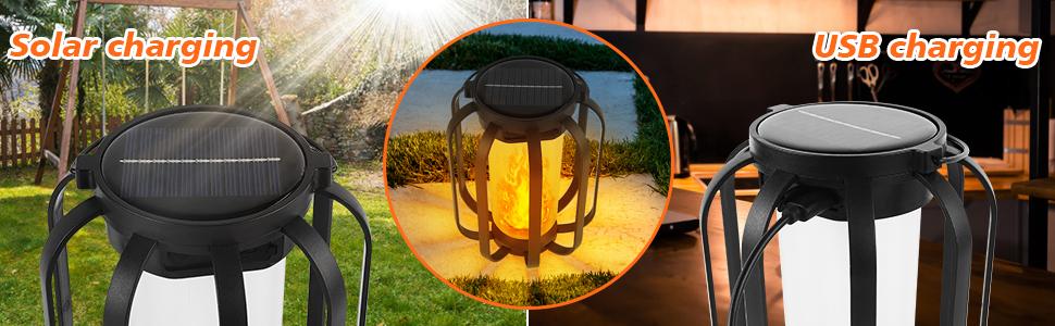 Thanksgiving Christmas Lights Solar Lights Outdoor Light Strip Base, Upgraded Flashing Flame Outdoor Waterproof Lights, Solar Lights for Balcony Garden Room Decoration, Flame Garden Lights for Outdoor Balcony Walkway Decoration, Holiday Decorations.