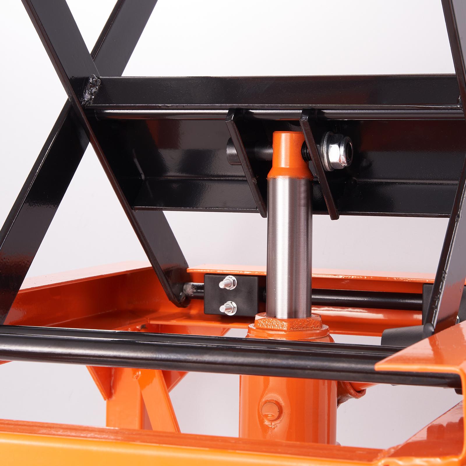 【Summervibes】VEVOR Hydraulic Motorcycle Lift Table, 350 LBS Capacity Motorcycle Scissor Jack Lift with Wide Deck, J-hooks, 4 Wheels, Hydraulic Foot-Operated Jack Stand for ATV Dirt Bikes