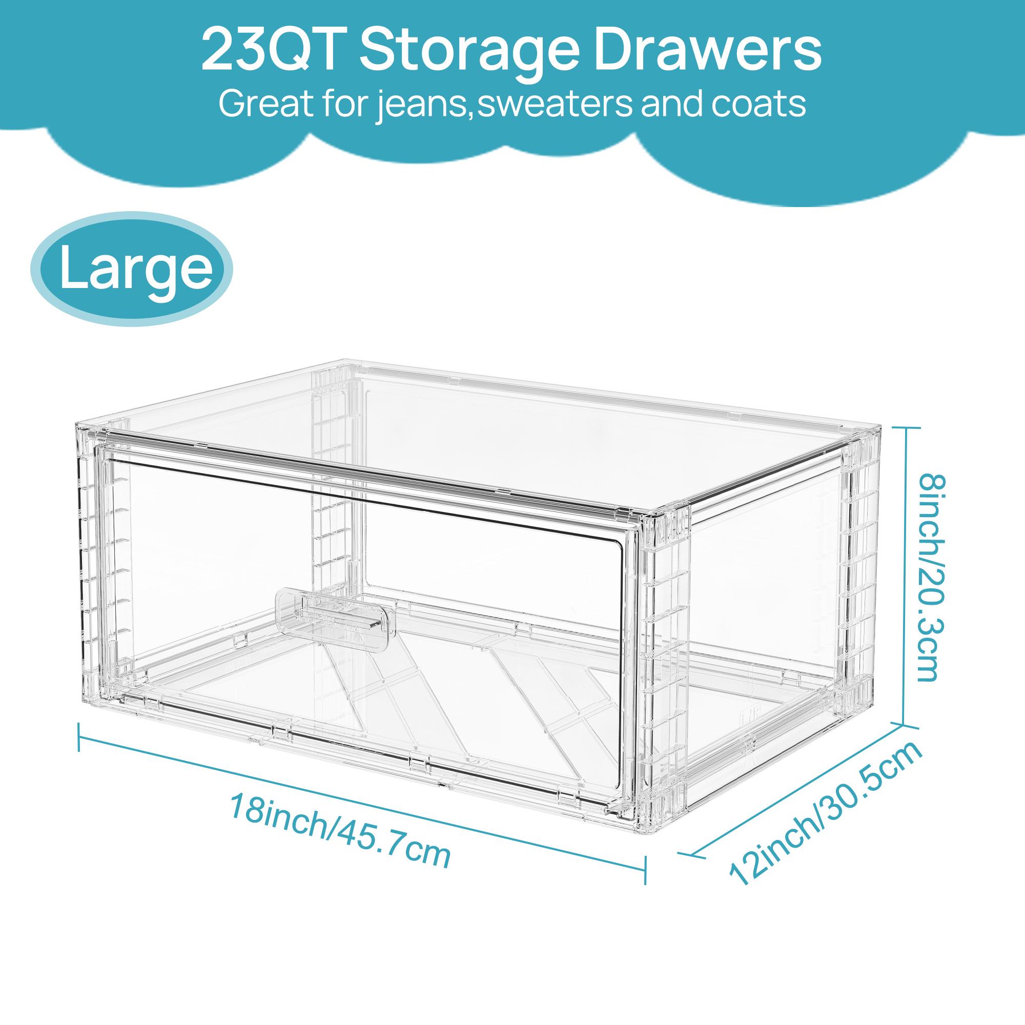 【DealsForYouDays】Vtopmart 2-5 Pack UnderBed Large Clear Stackable Storage Drawers 18-23QT, Easily Assemble Closet Storage Bins, Dust-Proof for storing shoes, clothes, bedding, and off-season essentials, summerwins,mid year sale