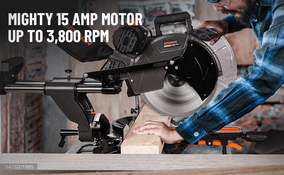 DOVAMAN 12 Inch Dual-Bevel Miter Saw 15-Amp 3800RPM, Ambidextrous Operation, 4.2x13in Cutting Capacity, Laser Guide, 0-45° Bevel & Miter Cut,#Summervibes DOVAMAN 12 Inch Dual-Bevel Miter Saw 15-Amp 3800RPM, Ambidextrous Operation, 4.2x13in Cutting Capacity, Laser Guide, 0-45° Bevel & Miter Cut,#Summervibes