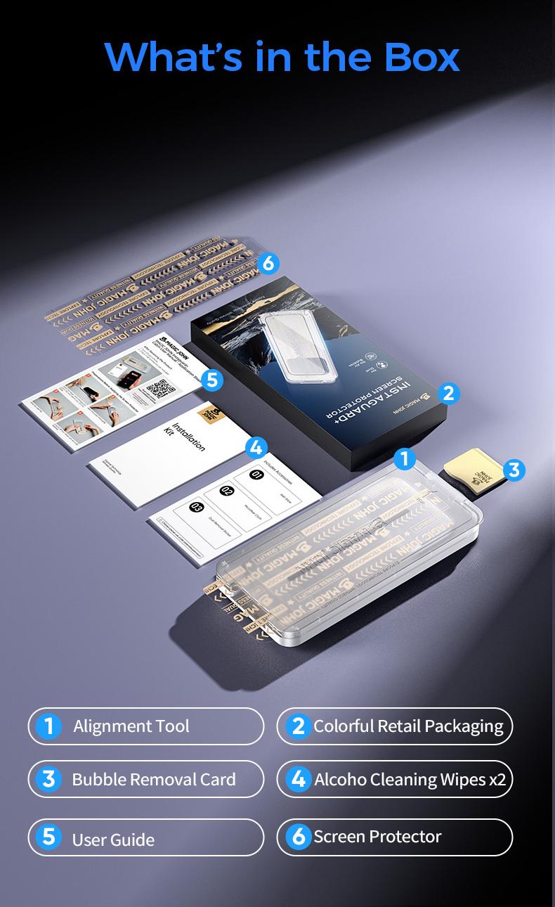 MAGIC JOHN Premium Upgraded Privacy Screen Protector Dustproof Bubble-Free Design Ultra-Clear for iPhone & Samsung