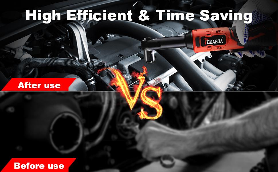 TQUAGGA 18V Extended Cordless Electric Ratchet Wrench Set, extended neck, variable speed, 18V, 3/8 "18V Cordless Electric Ratchet Wrench Set, Automotive Repair Tools, Electric Tools
