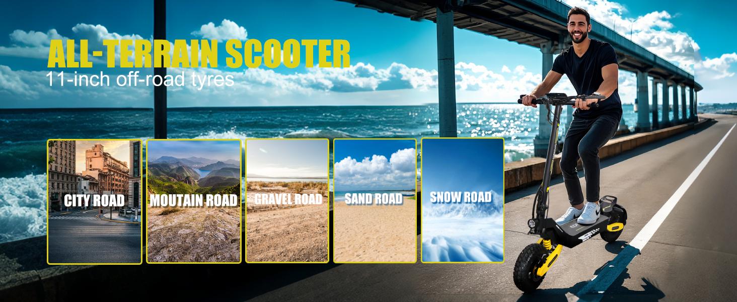 【 EOEOTWO>06】Electric scooter with a range of 40 miles, equipped with a 1200 W motor, top speed of 30 miles per hour, 11-inch all-terrain tires, front and rear shock absorbers, an LED display screen, and a foldable design. 【 EOEOTWO>06】Electric scooter with a range of 40 miles, equipped with a 1200 W motor, top speed of 30 miles per hour, 11-inch all-terrain tires, front and rear shock absorbers, an LED display screen, and a foldable design.