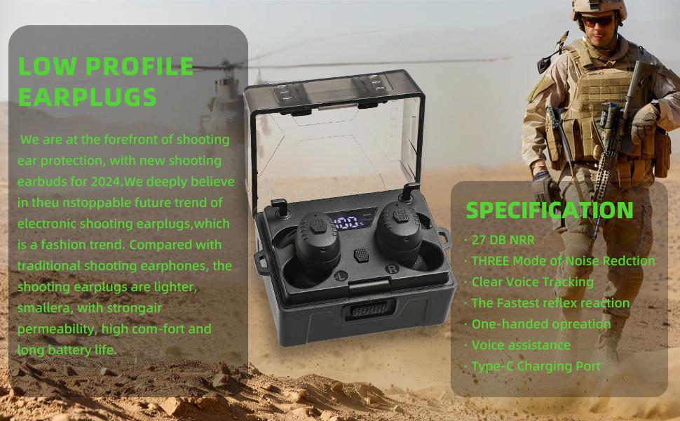 (A Free gift) ARM NEXT FieldOps Tactical Earbuds E30 Hearing Protection with Bluetooth, 31dB Noise Reduction for Shooting Wireless Tactical Earbuds with Sound Pickup, Bluetooth 5.4, 50H Playtime, LED Display, for Hunting & Work outdoorfun fathersdayg