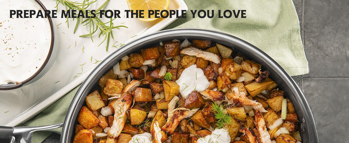 SNOWCLAD 10-Pcs Pots and Pans Set with Lids – Nonstick Stainless Steel Kitchen Cookware Set, Dishwasher Safe, Non-Toxic, Induction Ready & PFOA Free SNOWCLAD 10-Pcs Pots and Pans Set with Lids – Nonstick Stainless Steel Kitchen Cookware Set, Dishwasher Safe, Non-Toxic, Induction Ready & PFOA Free