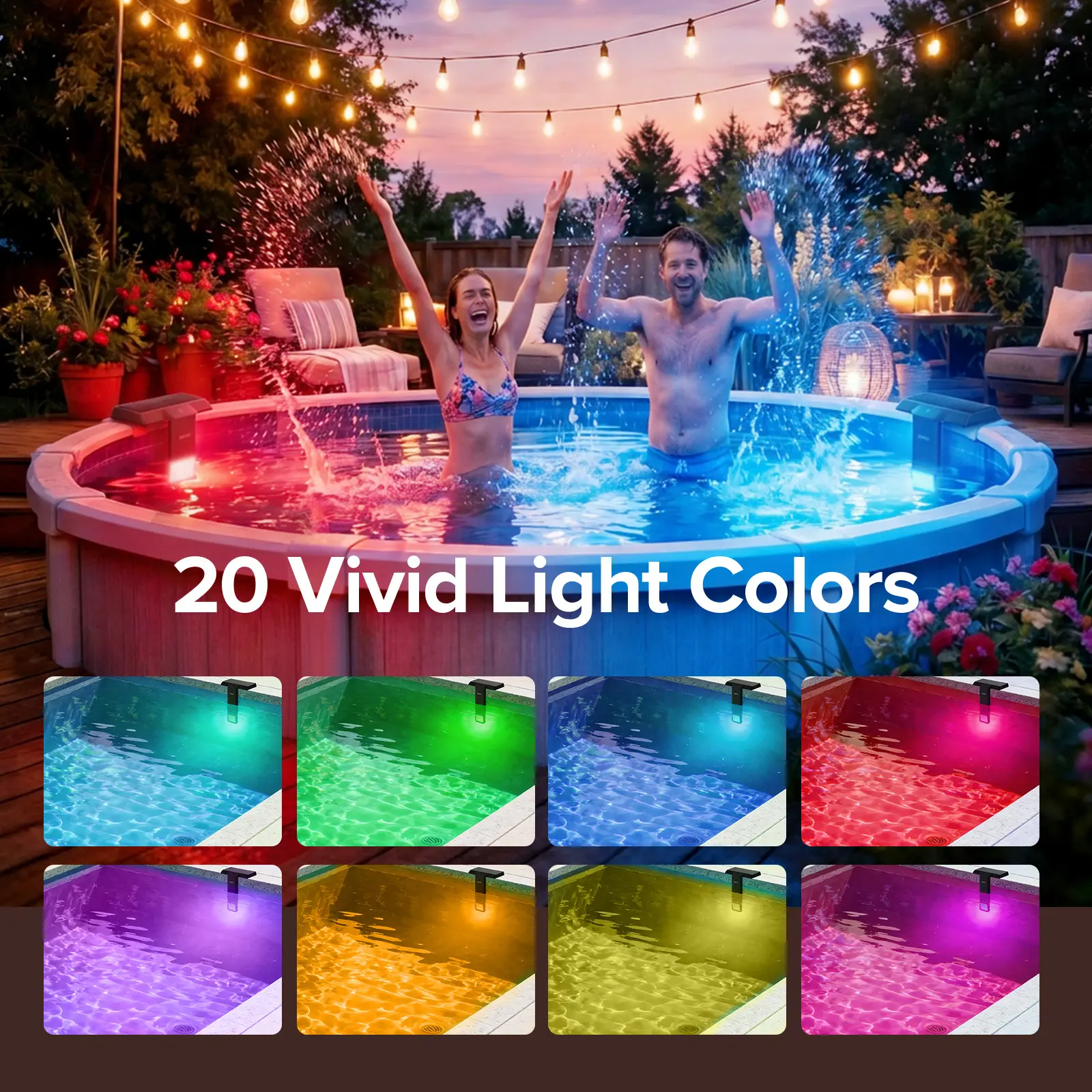 Solar Poolside RGB Light with Remote