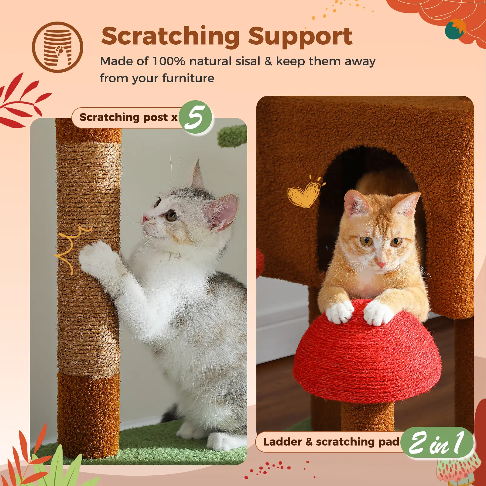 SpaceSaver™ Floor-to-Ceiling Cat Tower
