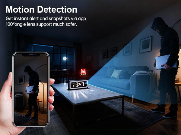Smart Digital Clock Camera with Dual Band WiFi (5GHz & 2.4GHz) | Home Security & Real-Time Monitoring System Smart Digital Clock Camera with Dual Band WiFi (5GHz & 2.4GHz) | Home Security & Real-Time Monitoring System