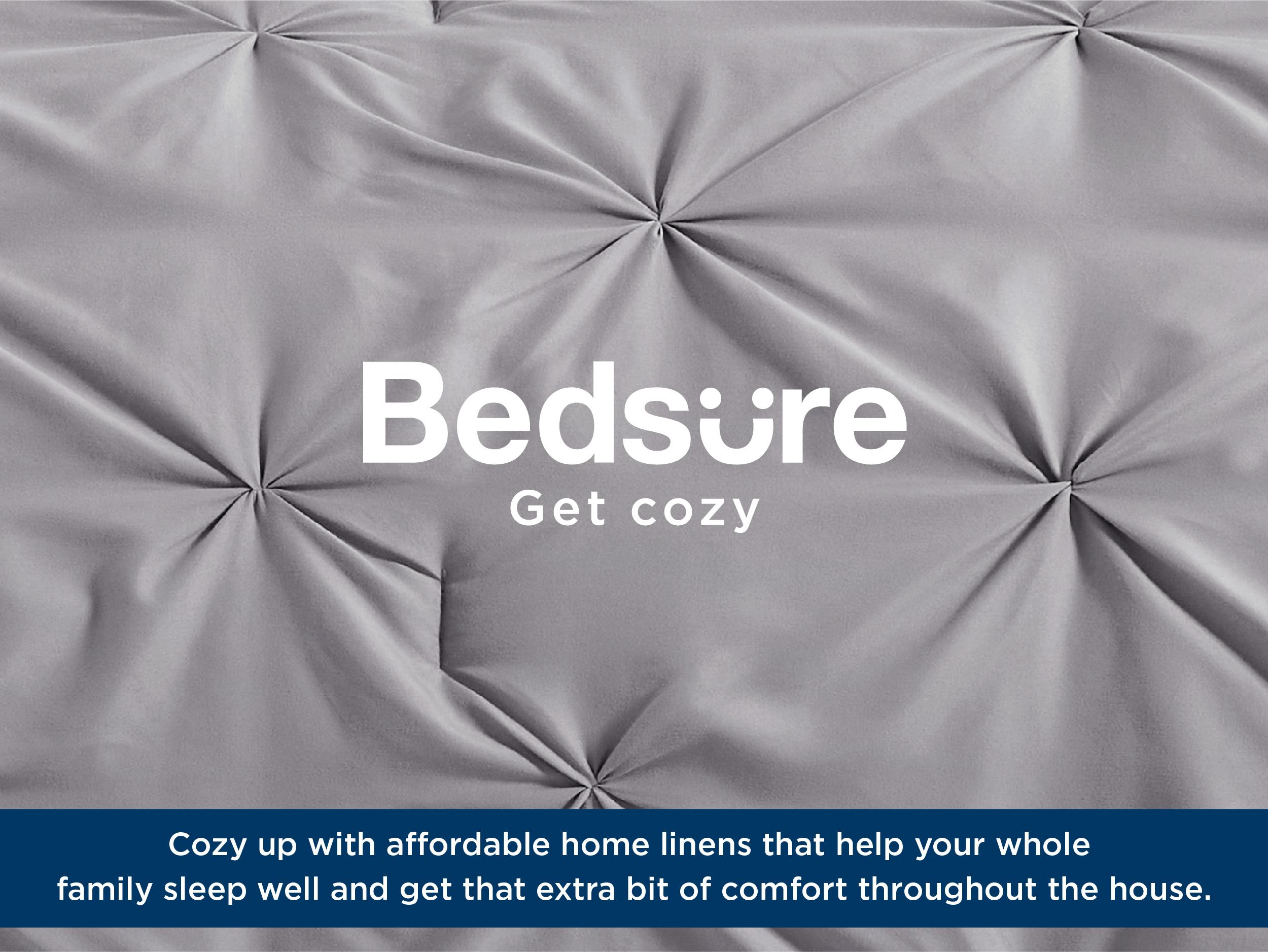 【Memorial Day Deals】Bedsure Soft  Washable Pintuck Comforter Set -4/7-Piece Set, Multi-Color, Cloud-like, Ultra-Soft, Elegant Design,  Luxury Bedroom Decor Accessories, Breathable, All-Season Bedding, Hotel Quality