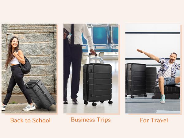 Travel Luggage, 20"/24"/28" Hardshell ABS Suitcase with Double Spinner Wheels, Lightweight Expandable Rolling Luggage with TSA Lock, Hardshell Abs Luggage