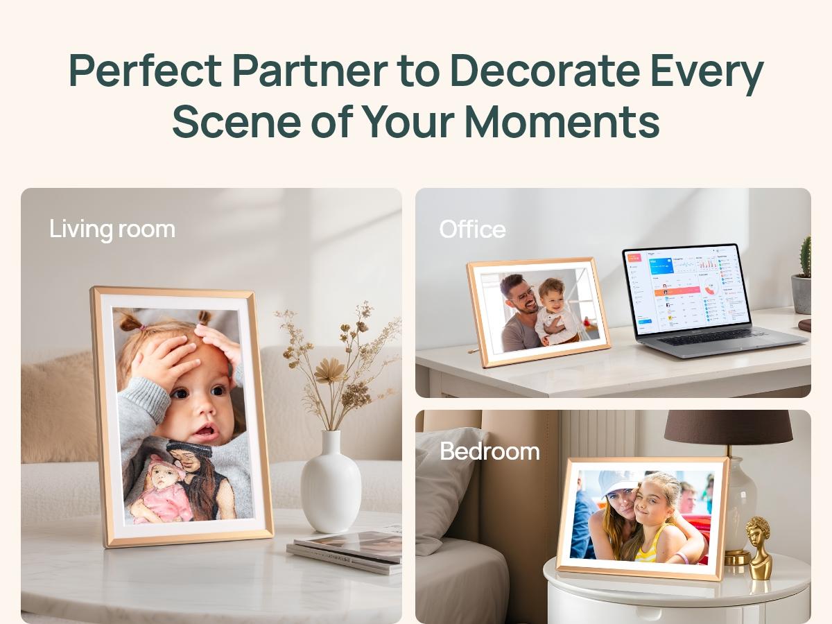 ARZOPA Digital Photo Frame 10.1/14/15.6 Inch Share 120s Videos &Photos Anywhere Touch Screen WiFi Digital Picture Frame Smart Frame Video Frame Home Decor Free Unlimited Cloud storage