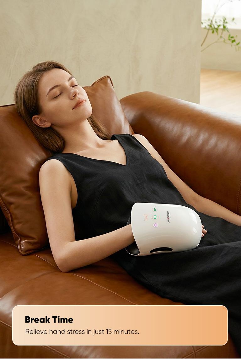 CINCOM Portable Hand Massager, Cordless, Advanced Airwave Technology, Customized Mode & Heating Function, Long-Lasting Battery Life, Auto-Off Feature, Perfect for Daily Relaxation, Comfort, White, Ideal Gift for Christmas & Birthday,summerwins