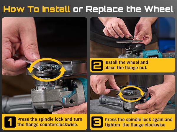 SEESII Cordless Angle Grinder Kit with 2x4.0Ah Batteries, 10000RPM Brushless Electric Metal Grinder w/ 4-1/2" Cutting Wheel, Flap Wheel, and Wool Carving Wheel for Precision Cutting & Grinding#SummerVibes
