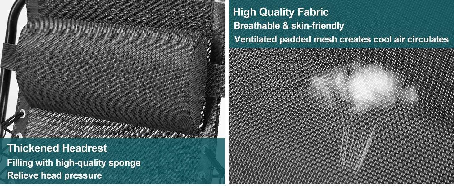 Zero Gravity Set of 2 Folding Lounge Chairs with Cup Holder Trays, Adjustable Pillow, Camping and Poolside Accessory, Outdoor Design, Beach Chair Foldable, Outdoor Lawn Chair