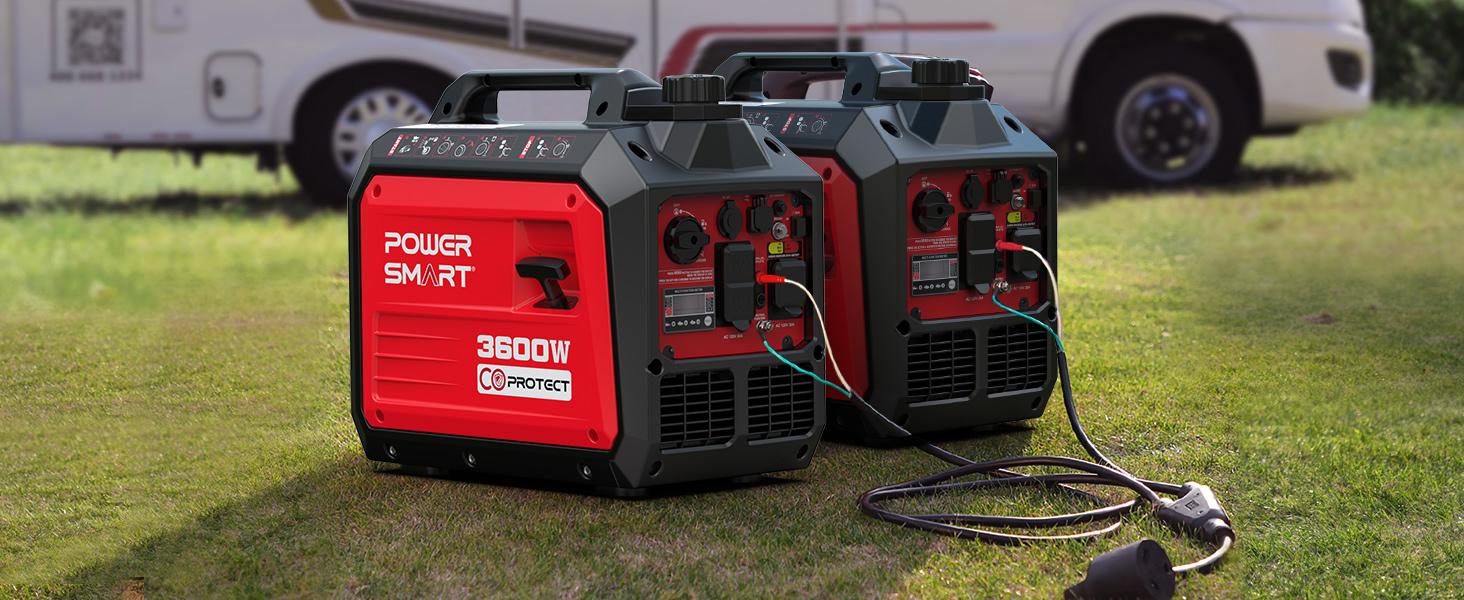 PowerSmart 3600 Watt Quiet Portable Inverter Generator,Summervibes,Fathersdaygift,RV Ready 30A Outlet,Parallel Capable,Emergency Use Camping, EPA Compliant,Hurricane, Emergency,Safe & Long-lasting usage,All Season(DB5035)