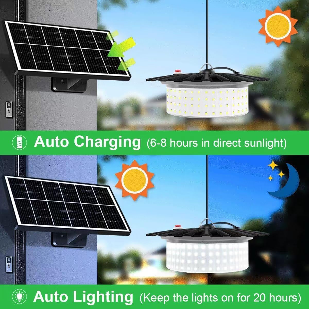 Solar Light Outdoor Motion Sensor Lights, 360° Lighting Waterproof Solar Powered Pendant Light with Remote Control for Home, Shop, Garage, Patio, Yard summerwins Solar Light Outdoor Motion Sensor Lights, 360° Lighting Waterproof Solar Powered Pendant Light with Remote Control for Home, Shop, Garage, Patio, Yard summerwins