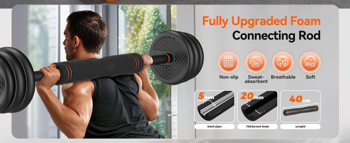 FEIERDUN Adjustable Dumbbells Set 20/45/70/90lbs, 5-in-1 Free Weights with Connector, Convert to Barbell/Kettlebell/Push-Up Stand, Home Gym Equipment for Men & Women#Summervibes summervibes,,summerwins