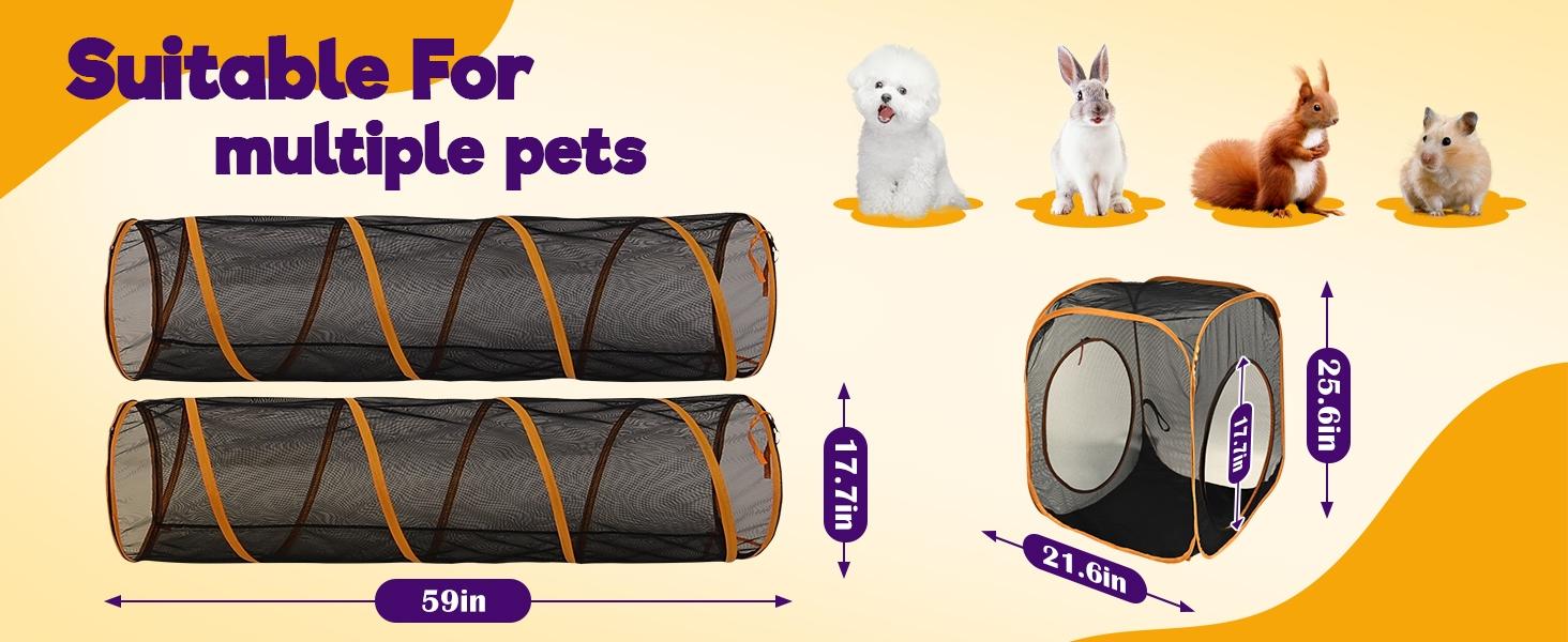 Elegear Extra Large Outdoor Cat Enclosure, 3-Tier Spacious Design&5 Windows, Weatherproof&Sunproof,Carry Bag for Patio Camping Pet Supplies Apartment