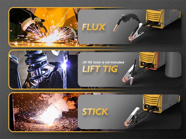 [fathersdaygift] TOOLIOM MIG-135-PRO Flux Core Welder - 135A 110V 3-in-1 Gasless MIG/Lift TIG/MMA Welding Machine, Inverter Wire Feed Welder for Home DIY, Includes Gloves & E71T-GS Wire
