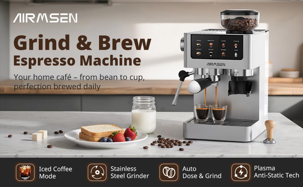 Home 20-Bar Espresso Machine 1 350w, With Color Touchscreen Coffee Machine-BCM2316