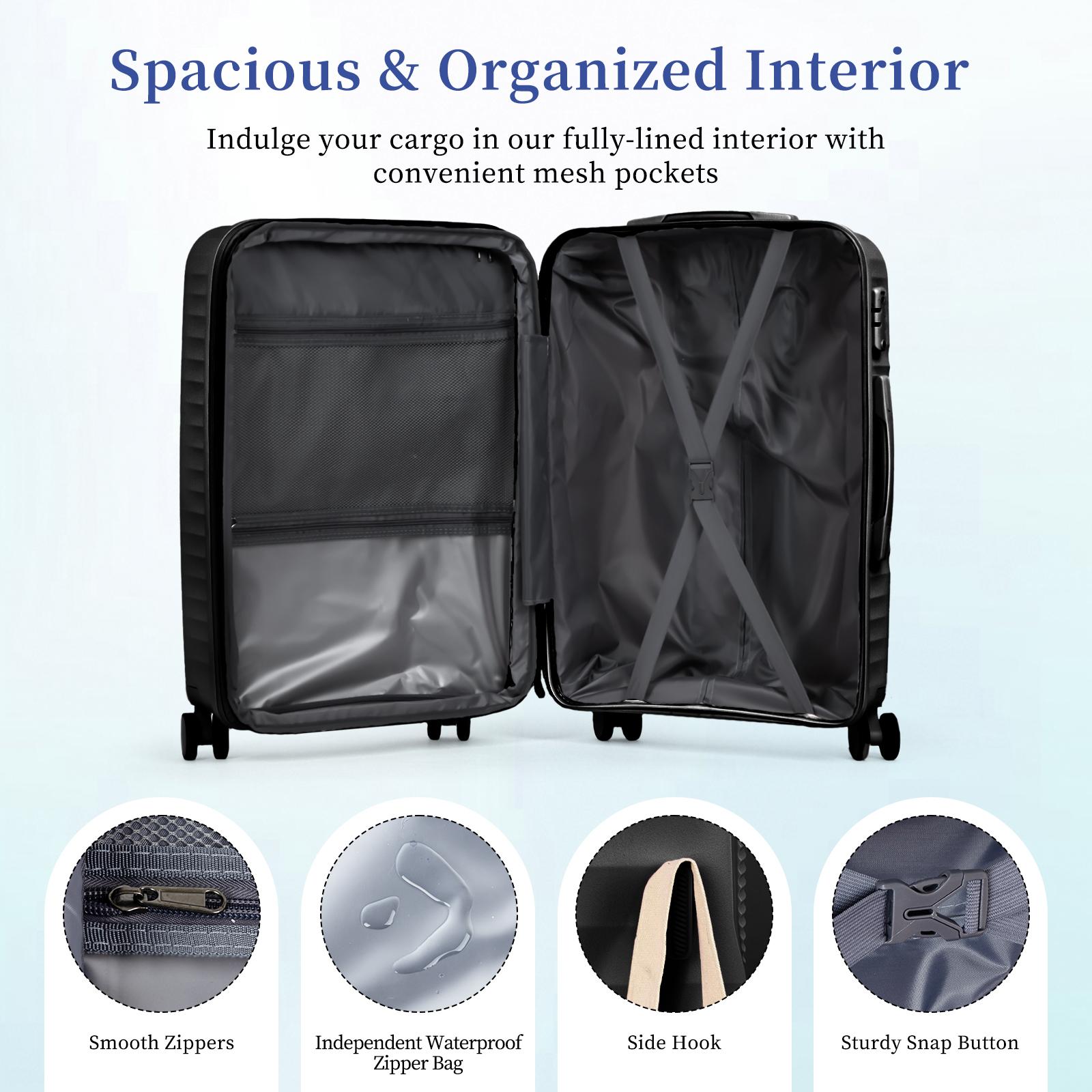 AAIVV 4 PCS Luggage Sets, with Double Spinner Wheels Expandable ABS Travel Suitcase Set, TSA Lock Hardshell Durable Traveling Bag Luggage Sets (13/20/26/28in) summervibes AAIVV 4 PCS Luggage Sets, with Double Spinner Wheels Expandable ABS Travel Suitcase Set, TSA Lock Hardshell Durable Traveling Bag Luggage Sets (13/20/26/28in) summervibes