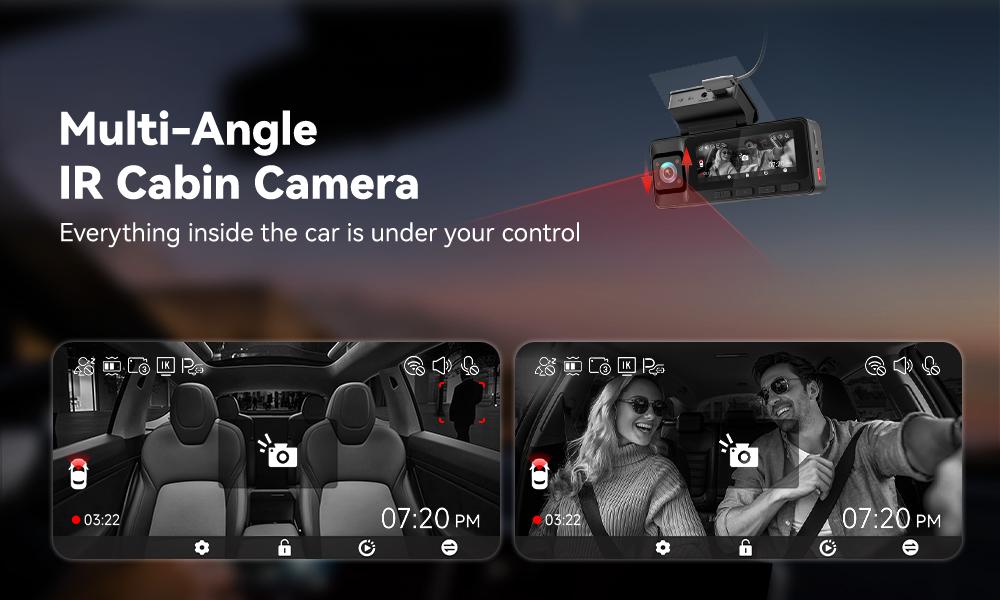 【FathersDayGift】REDTIGER A3 3 Channel WiFi Dash Cam Front and Rear Inside with 32G SD Card( No SD Card Option In A Better Deal ), 2.5K+1080P+1080P Car Dash Camera for CarsFront and Rear, G-Sensor, 24H Parking Mode, Car rvibe, Car VLOG