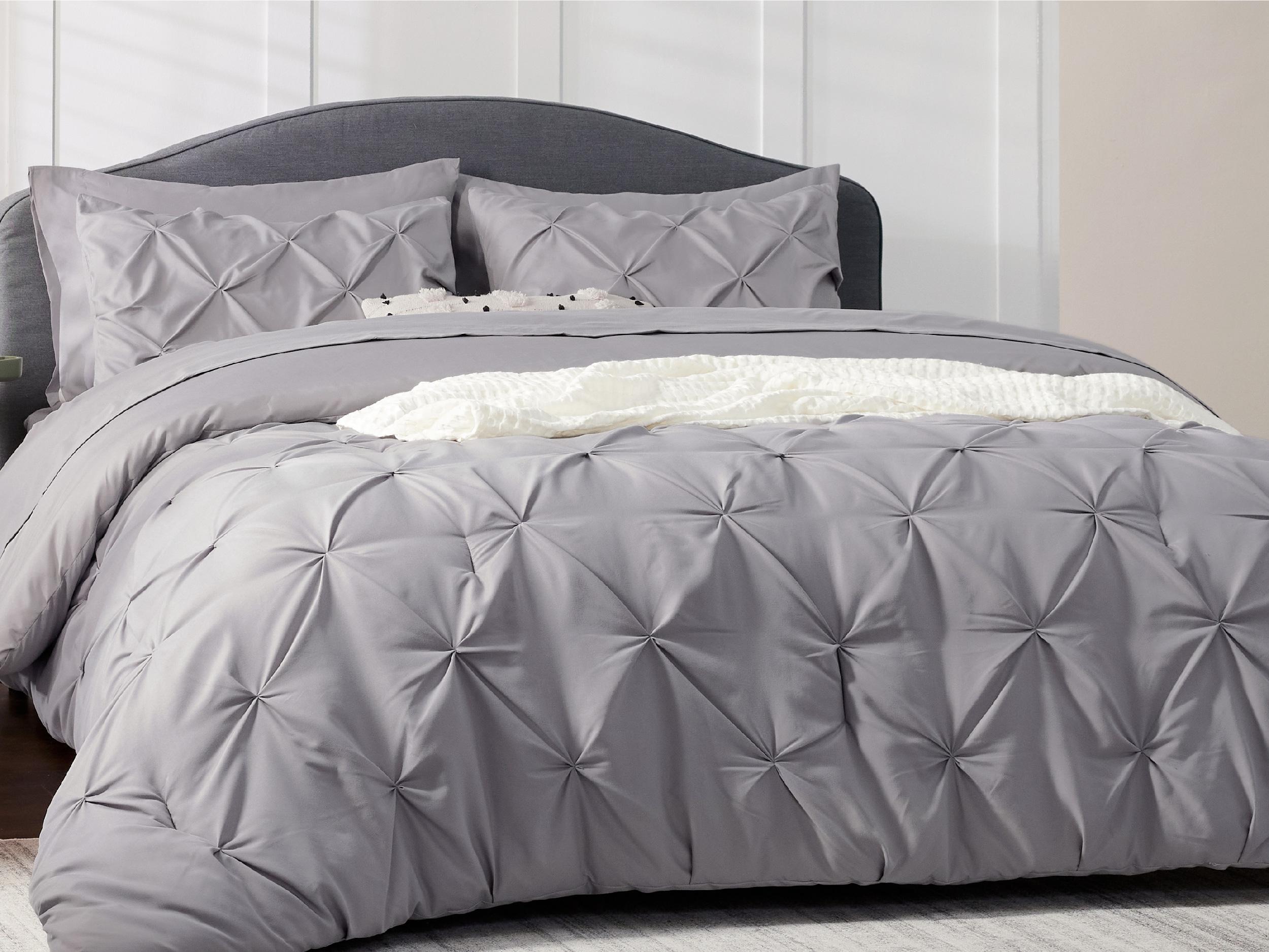 【Memorial Day Deals】Bedsure Soft  Washable Pintuck Comforter Set -4/7-Piece Set, Multi-Color, Cloud-like, Ultra-Soft, Elegant Design,  Luxury Bedroom Decor Accessories, Breathable, All-Season Bedding, Hotel Quality