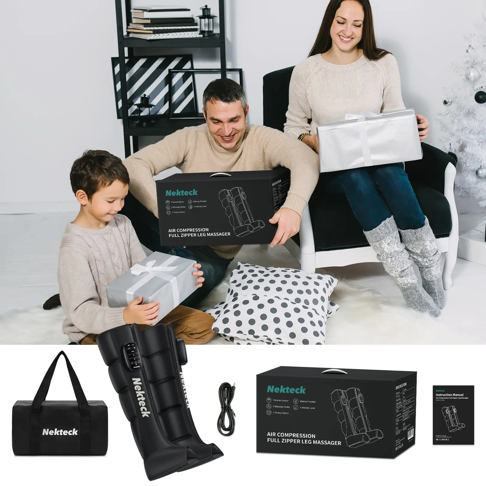 Cordless Leg Massager Recovery System (Single Leg Only), Air Compression Massage, Full Leg Boots for Circulation and Pain Relief Comfort Daily