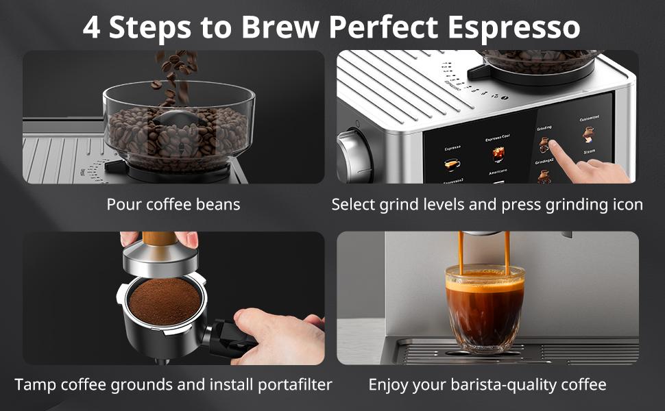 Home 20-Bar Espresso Machine 1 350w, With Color Touchscreen Coffee Machine-BCM2316
