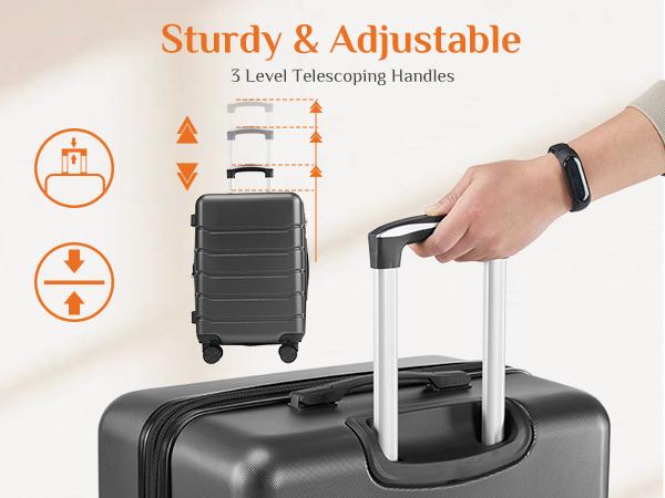 Travel Luggage, 20"/24"/28" Hardshell ABS Suitcase with Double Spinner Wheels, Lightweight Expandable Rolling Luggage with TSA Lock, Hardshell Abs Luggage