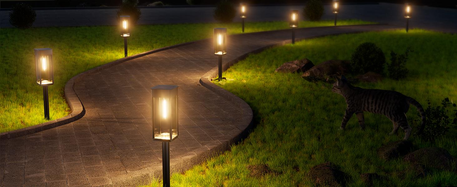 Solar Outdoor Lights,Elegant Solar Pathway Lights Modern Luxury | Easy Installation, Auto On/Off & IP65 Waterproof | For Garden, easiestgardenmakeover,Yard & Driveway, Solar Outdoor Lights, Solar Lights,Outdoor Backyard Light,summergarden