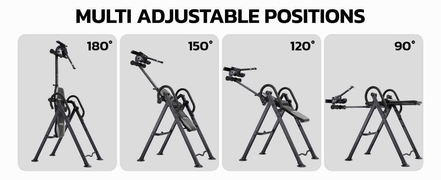 #SummerVibes Inversion Table for Back Pain Relief, Neck Sciatica Relief, 300 lbs Weight Capacity w/Lumbar Support Comfortable Ankle Holders Easy to Assemble Back Stretcher Machine