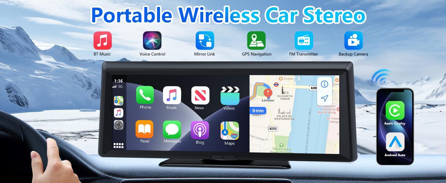 【HiEHA】2026 Dash Cam with 8.14" Wireless CarPlay Touchscreen, Wireless Carplay & Android Auto, 1080P Backup Camera, 2K Front, Mirror Link/Bluetooth/GPS Navigation/Satellite Radio for All Vehicles 【HiEHA】2026 Dash Cam with 8.14" Wireless CarPlay Touchscreen, Wireless Carplay & Android Auto, 1080P Backup Camera, 2K Front, Mirror Link/Bluetooth/GPS Navigation/Satellite Radio for All Vehicles
