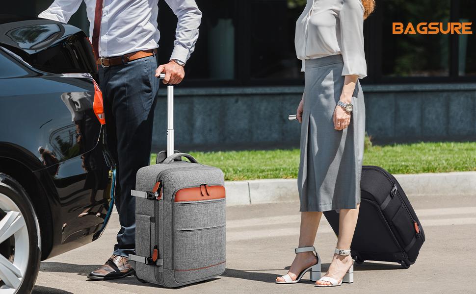 BAGSURE Rolling Backpack with Wheels 17.3 Inch Carry-On Laptop Backpack for Men Women Large Capacity Durable Travel Backpack with USB Port & Anti-Theft Features,summerwins BAGSURE Rolling Backpack with Wheels 17.3 Inch Carry-On Laptop Backpack for Men Women Large Capacity Durable Travel Backpack with USB Port & Anti-Theft Features,summerwins
