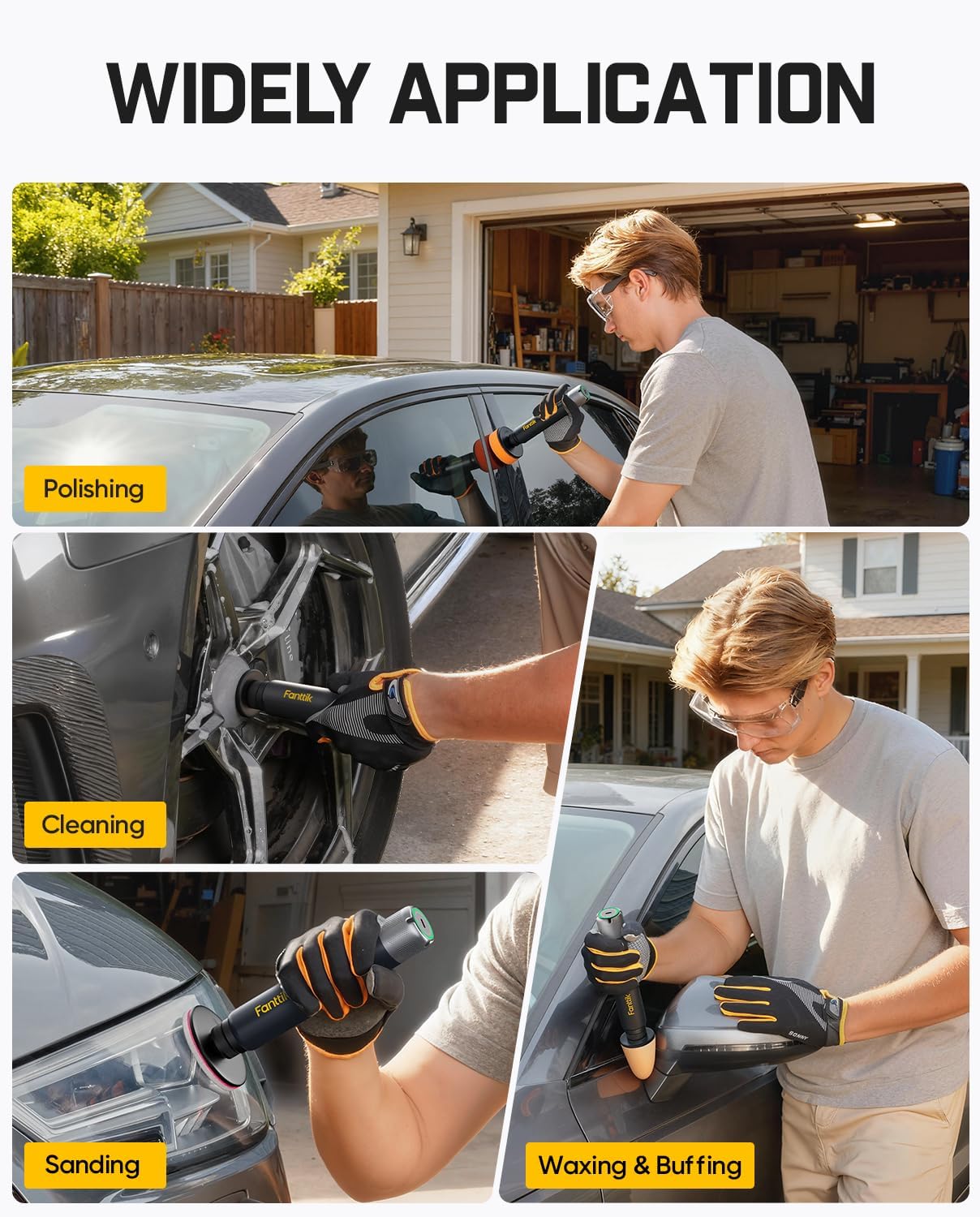 P10 Pro Mini Car Buffer Polisher, 4000mAh Cordless Rotary Car Polisher Waxer, 2 Inch/3 Inch, 3 Variable Speed 300-950 RPM Car Detailing Kit for Polishing, Sanding, Waxing and Cleaning