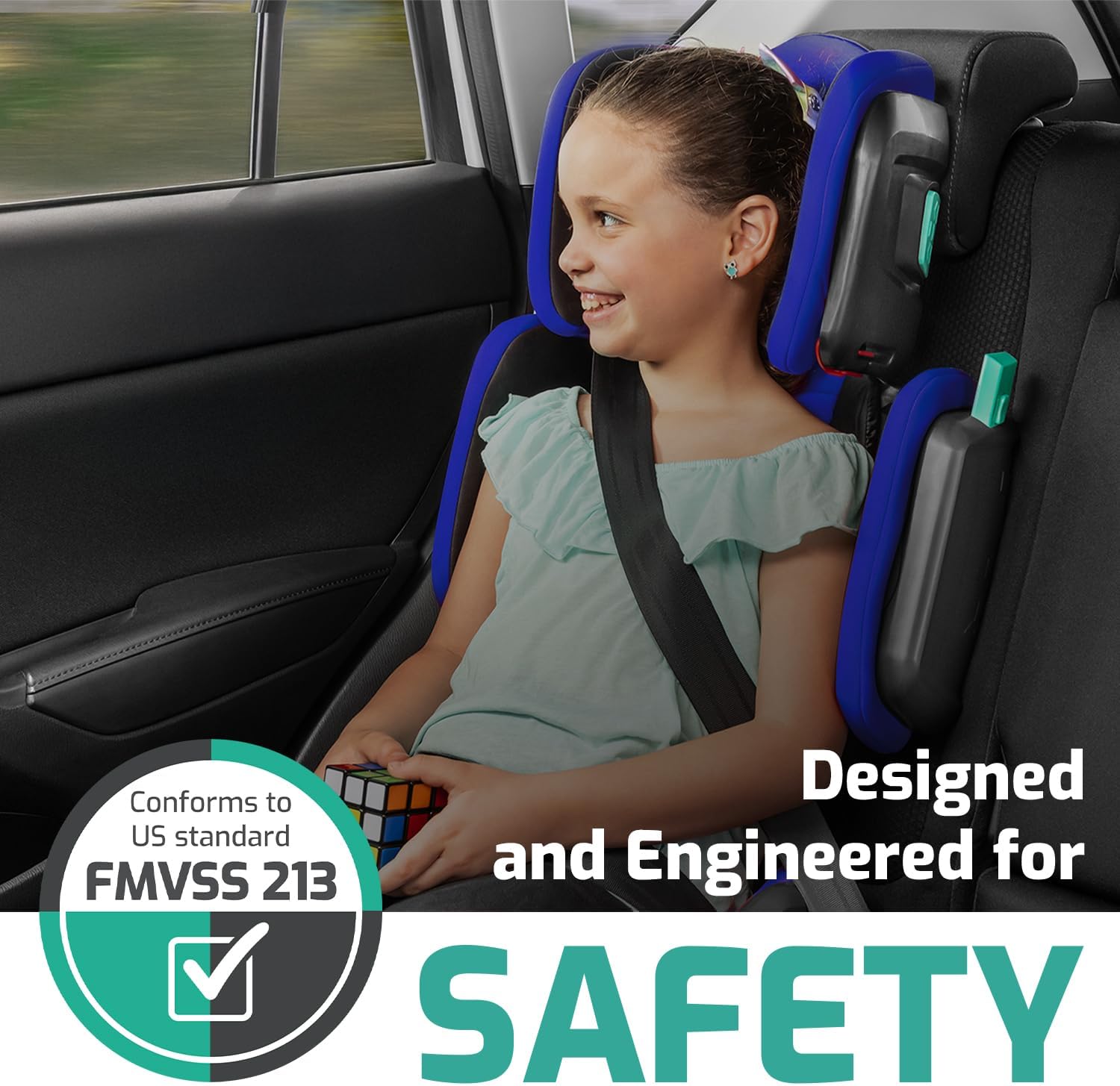 Adjustable Kids High Back Booster Car Seat with Strap