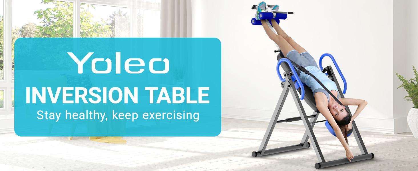 YOLEO Gravity Heavy Duty Inversion Table for Pain Relief Therapy with Headrest & Adjustable Protective Belt Back Stretcher Machine YOLEO Gravity Heavy Duty Inversion Table for Pain Relief Therapy with Headrest & Adjustable Protective Belt Back Stretcher Machine