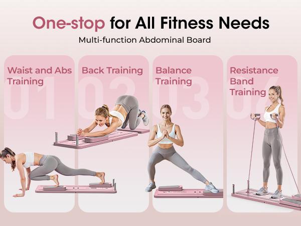 FEIERDUN Multi-functional Pilates Board - At Home Gym Equipment, Tummy Exercise Equipment, Foldable Core Ab Trainer, 300LBS Capacity Full Body Balance Training Fitness Gear FEIERDUN Multi-functional Pilates Board - At Home Gym Equipment, Tummy Exercise Equipment, Foldable Core Ab Trainer, 300LBS Capacity Full Body Balance Training Fitness Gear
