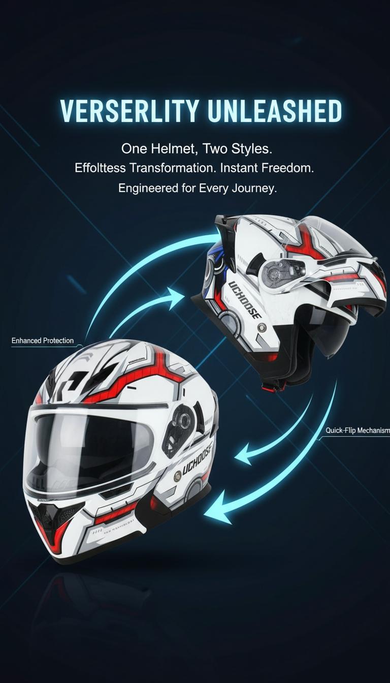 Motorcycle Helmet with Dual Lenses, Full Face Helmet, Unisex Small Helmet, Stylish Colorful Lenses, Dot Certified Safety Hat, Versatile and Trendy