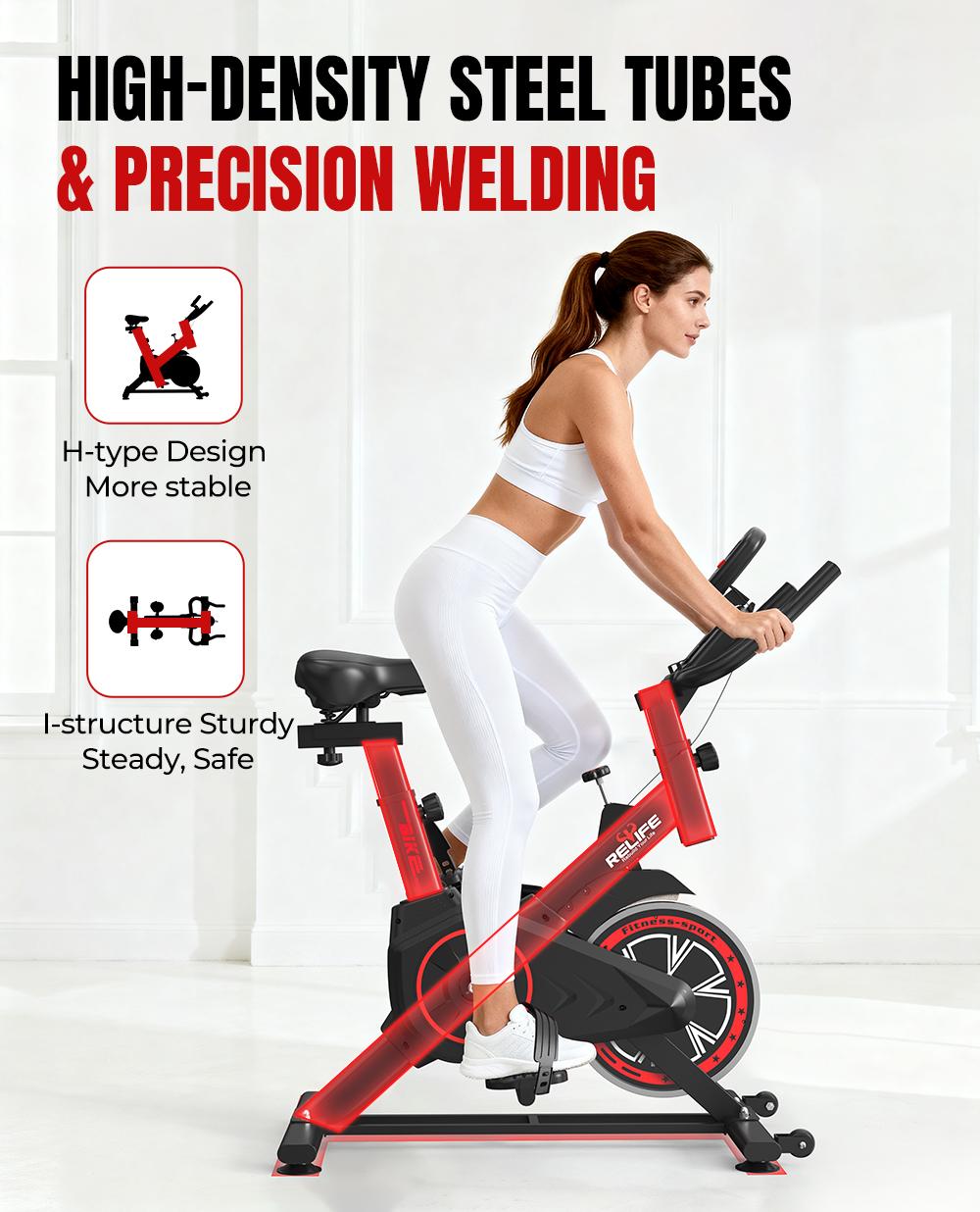 RELIFE REBUILD YOUR LIFE Mini Exercise Bike Compact Stationary Bike Silent Indoor Cycling for Small Space w/Adjustable Seat, Smooth Pedal & Belt Drive RELIFE REBUILD YOUR LIFE Mini Exercise Bike Compact Stationary Bike Silent Indoor Cycling for Small Space w/Adjustable Seat, Smooth Pedal & Belt Drive