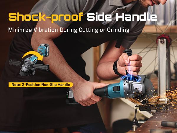 SEESII Cordless Angle Grinder Kit with 2x4.0Ah Batteries, 10000RPM Brushless Electric Metal Grinder w/ 4-1/2" Cutting Wheel, Flap Wheel, and Wool Carving Wheel for Precision Cutting & Grinding#SummerVibes