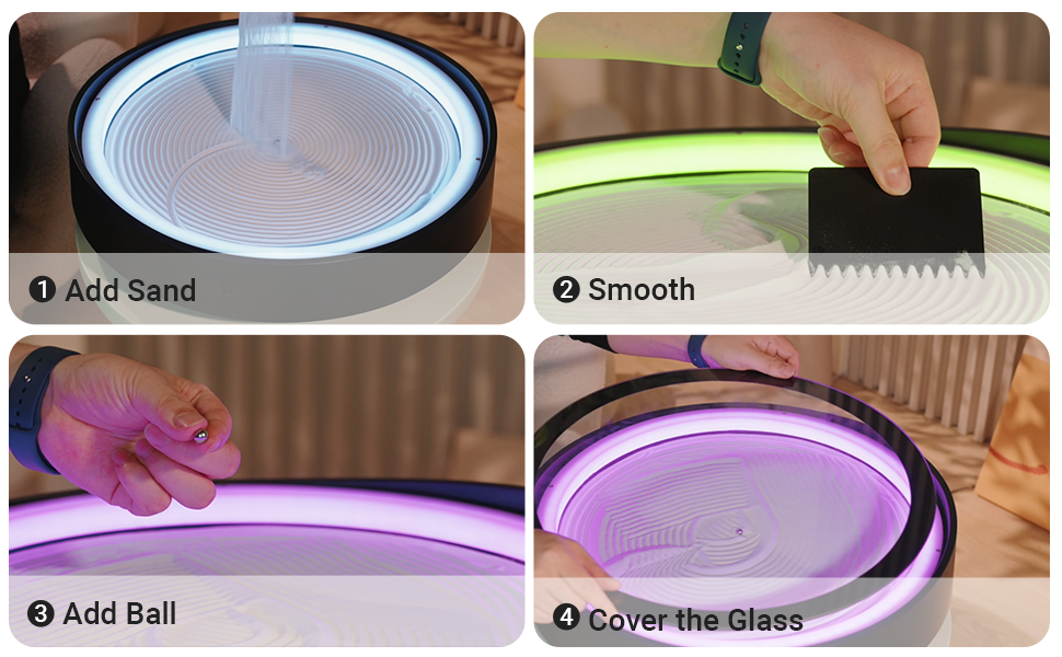 motion liquid desktop drift table home kinetic play LED app DIY mindfulness stress relief office