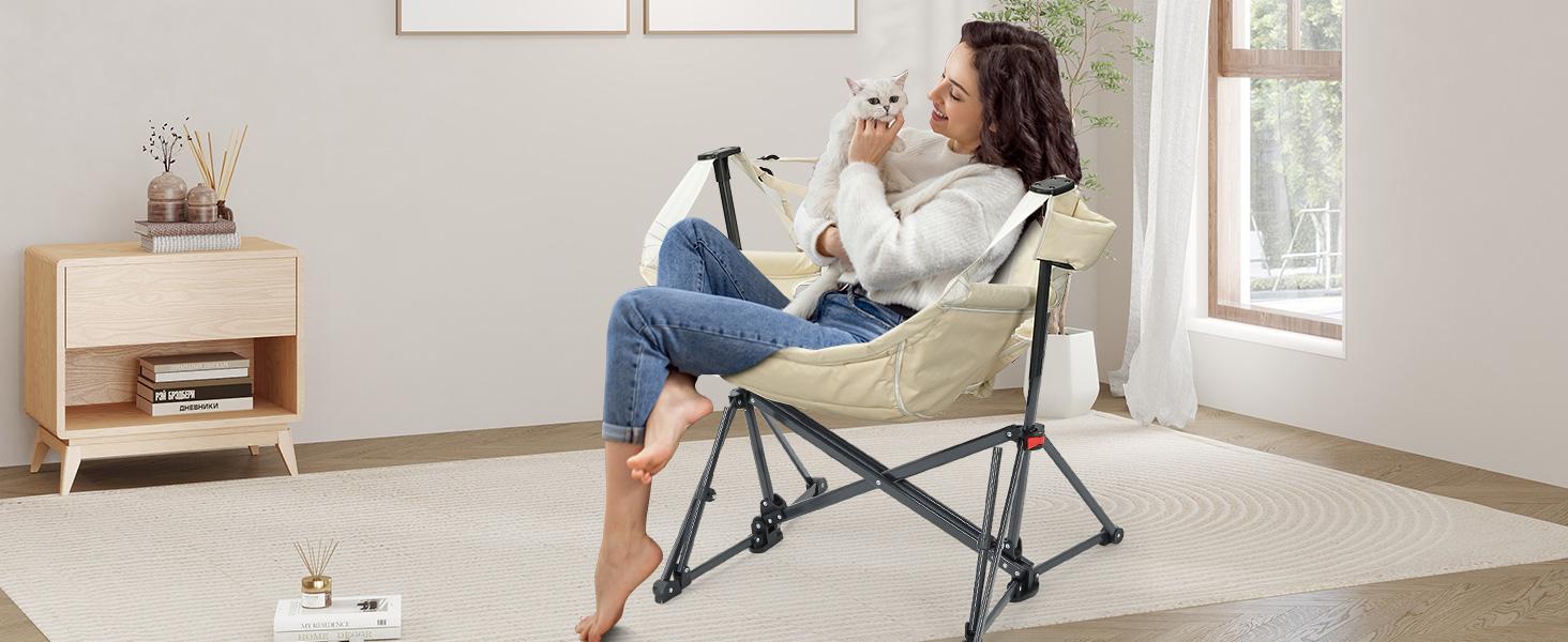 Hammock Recliner Chair, Swing Chair Camping Chair With Pedal, Max 450 lbs Capacity For hammock life Hammock Recliner Chair, Swing Chair Camping Chair With Pedal, Max 450 lbs Capacity For hammock life