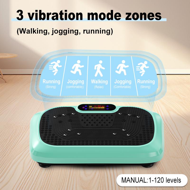 HOTWAVE Vibration Plate Exercise Machine 450 LBS Capacity 60Hz High Frequency 120 Speed Levels Resistance Bands for Home Gym Summervibes