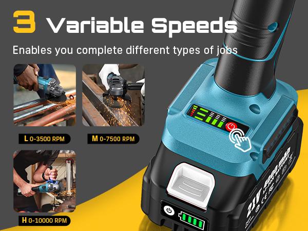 SEESII Cordless Angle Grinder Kit with 2x4.0Ah Batteries, 10000RPM Brushless Electric Metal Grinder w/ 4-1/2" Cutting Wheel, Flap Wheel, and Wool Carving Wheel for Precision Cutting & Grinding#SummerVibes